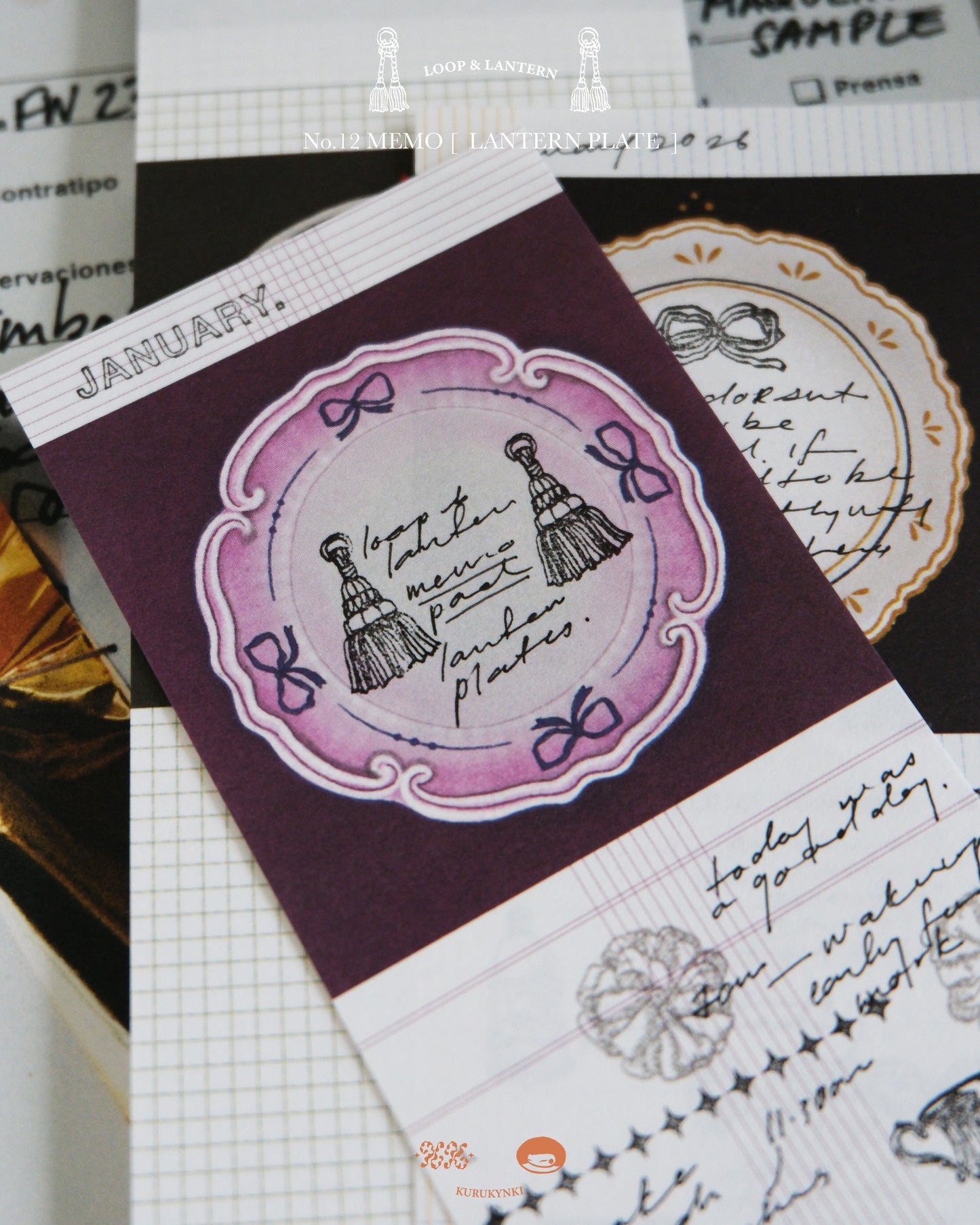 kurukynki Memo Pad - No.12 Lantern Plate