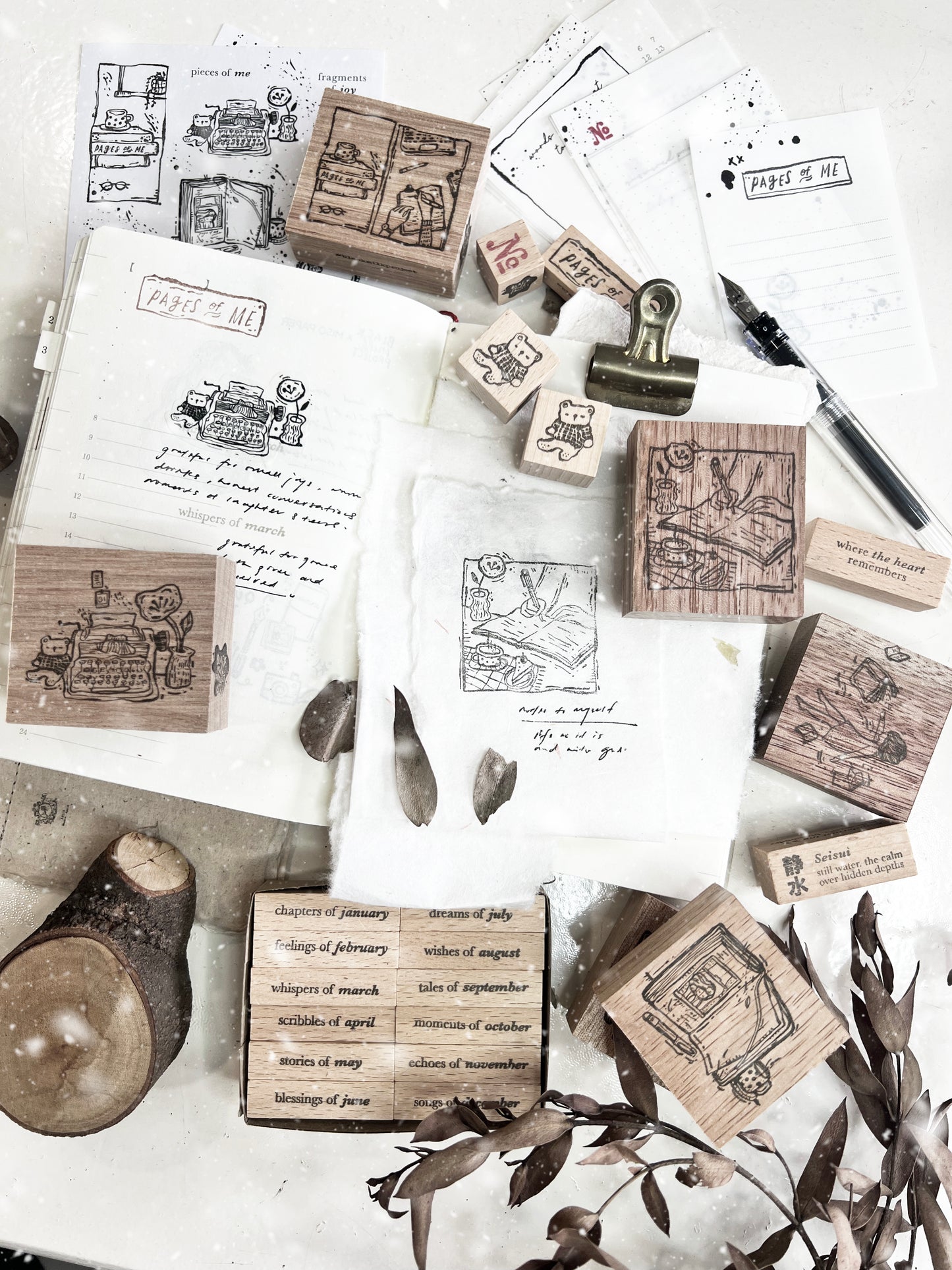 Black Milk Project "Pages of Me" Rubber Stamp - Mini Bear