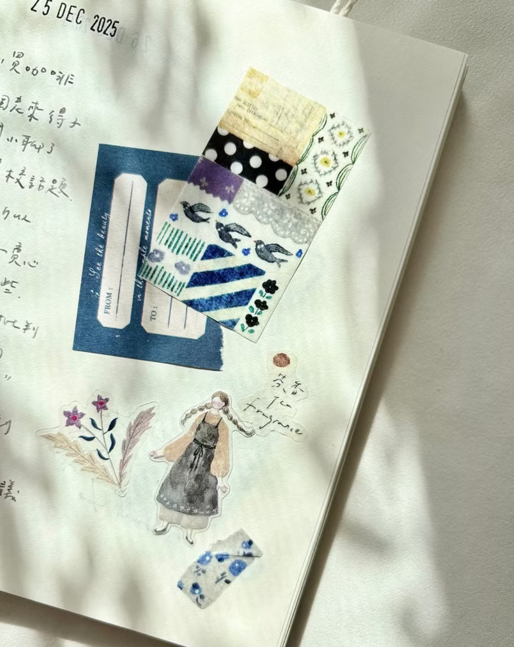 Pion "Blooming" Kiss-Cut Clear PET Tape, mini girl series