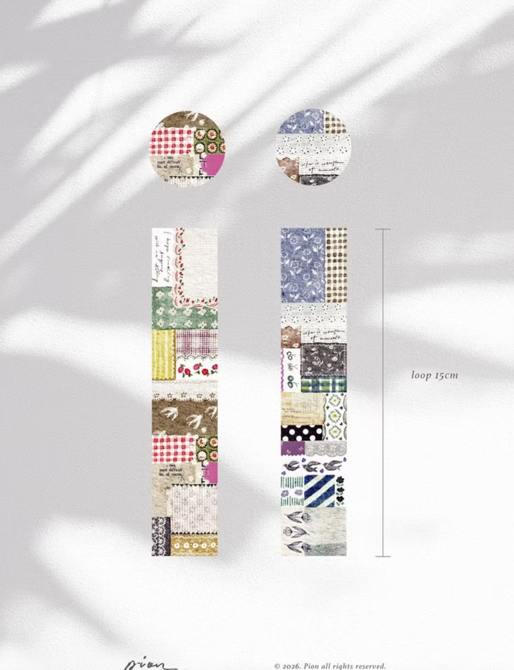 Pion Collage-style Washi Tape, 2 designs