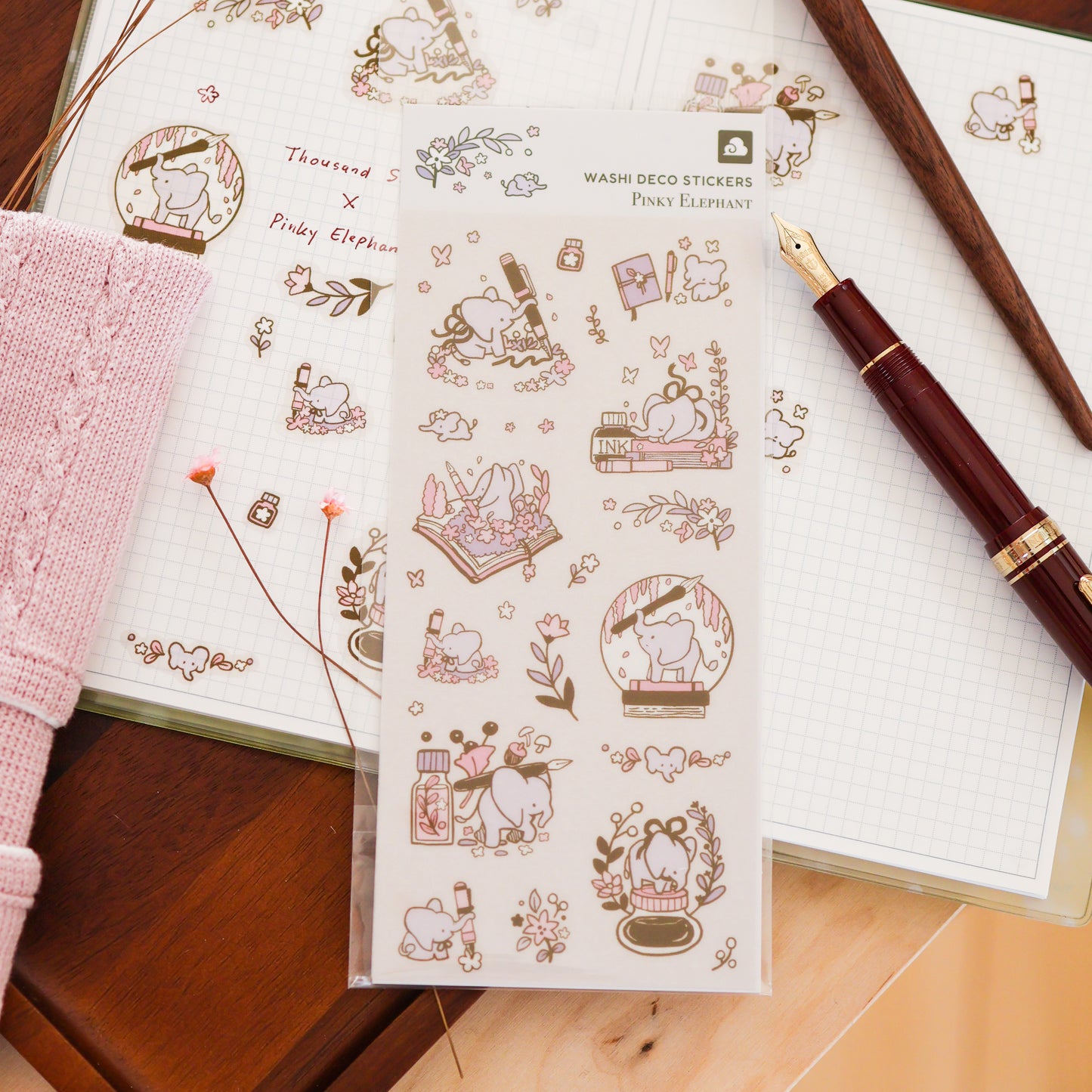 Pinky Elephant x Thousand Skies Washi Sticker Sheet