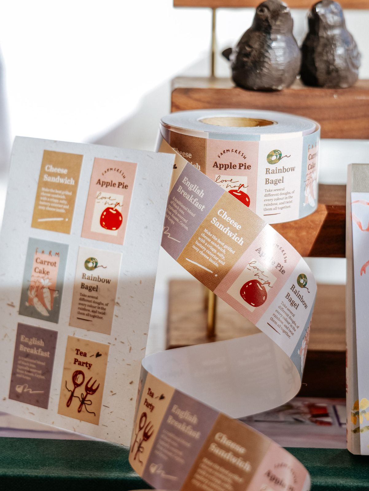 Meow Illustration Label Sticker - Tea Party