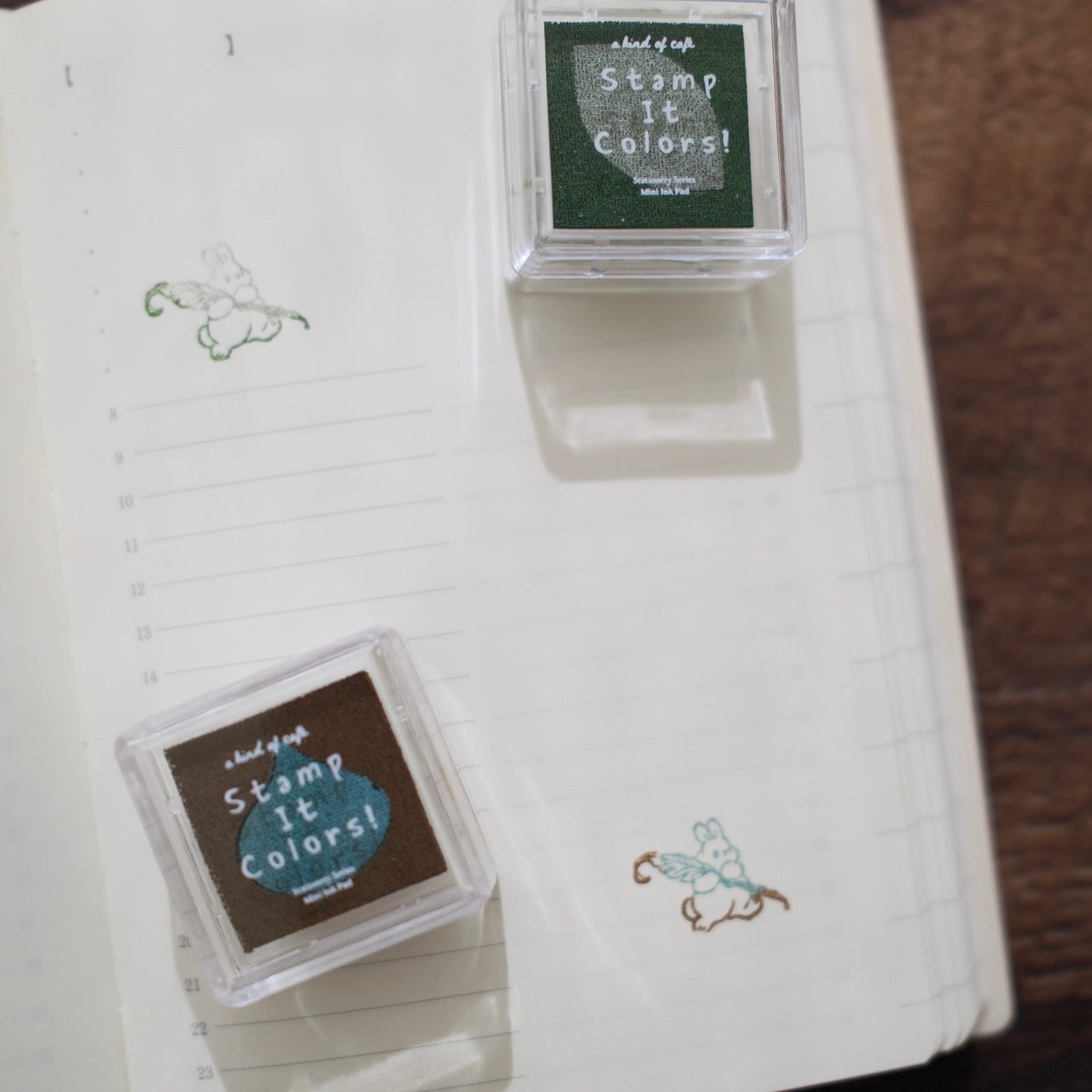 a kind of café Duo Series Mini Ink Pad Set, A Box of Chocolate, 6 pcs