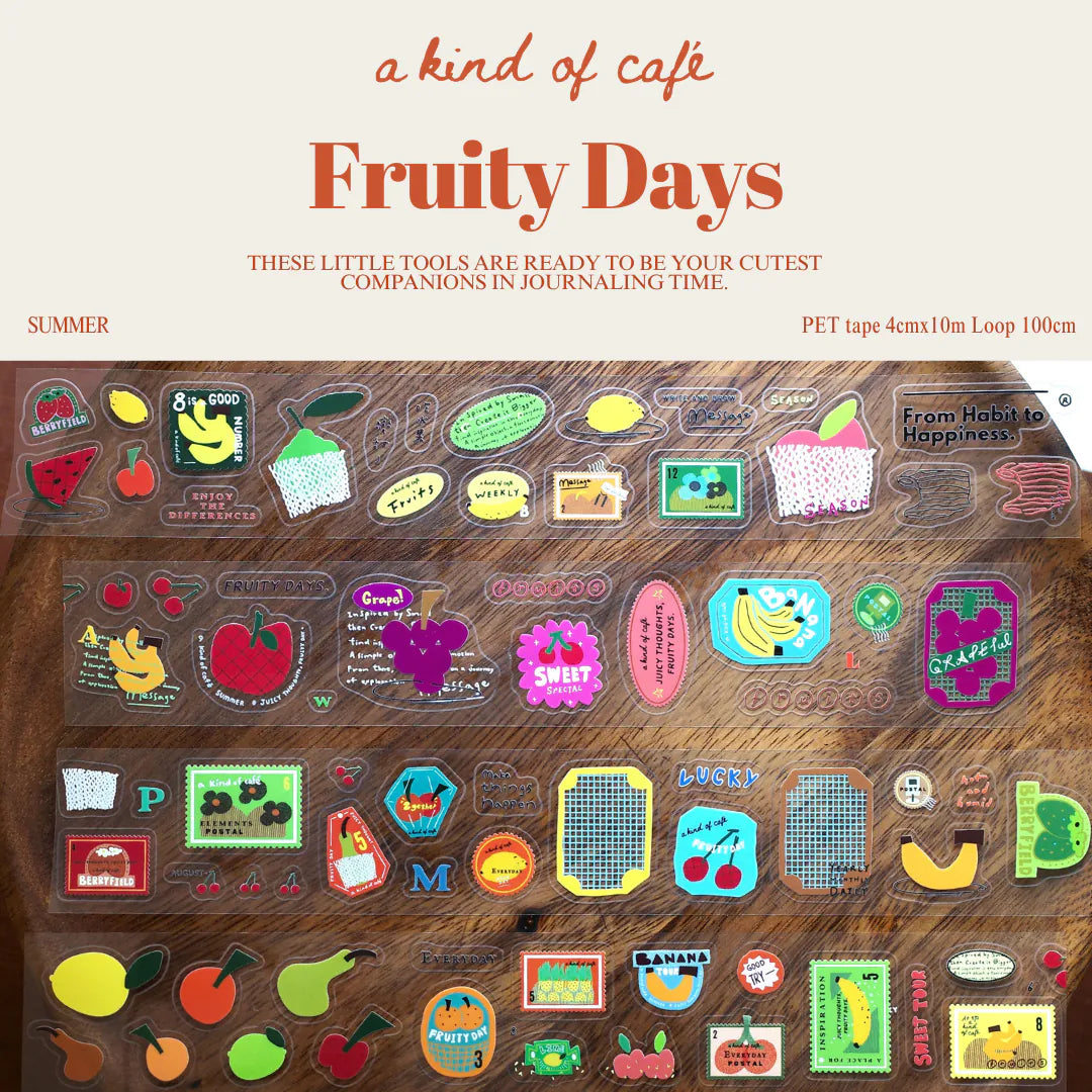 a kind of café Fruity Days Kiss-Cut PET Tape