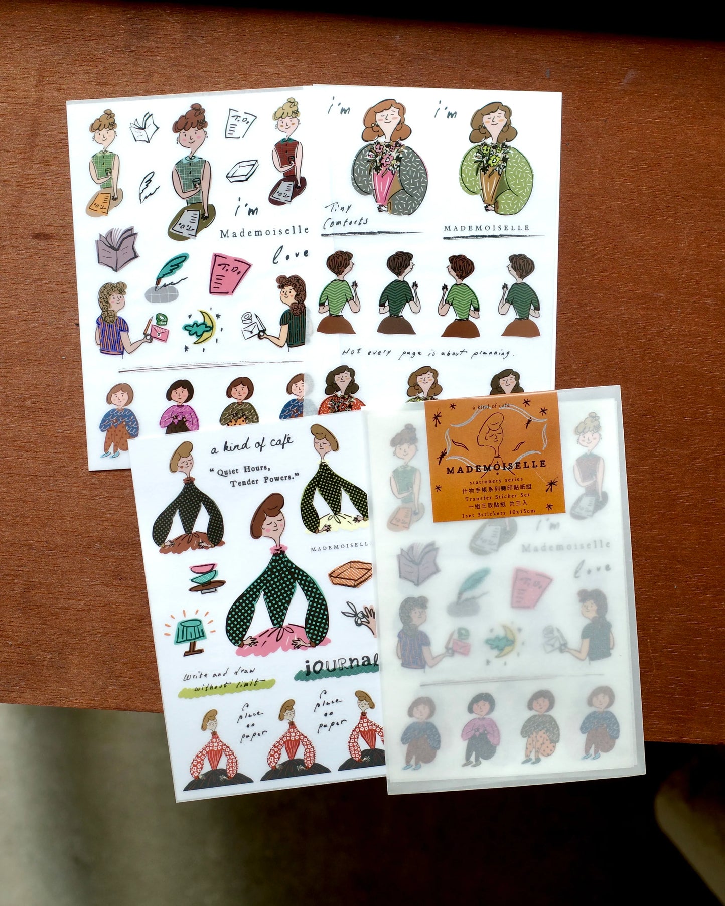a kind of café Print-On Sticker Set - Mademoiselle