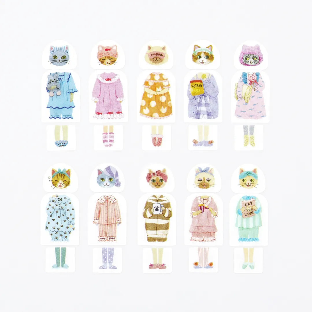 Bande Sticker Roll Set - Cats’ PJ Party