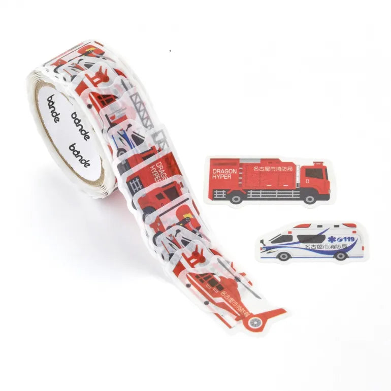 Bande Washi Tape Sticker Roll - Nagoya Fire Vehicles NEO