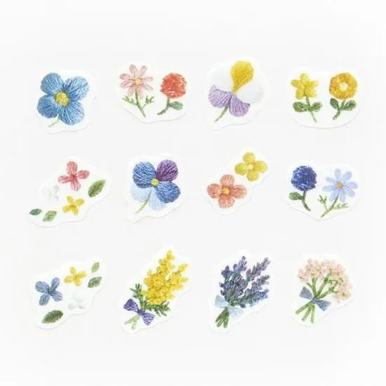 Bande Washi Tape Sticker Roll - Embroidery Forest Small Flowers