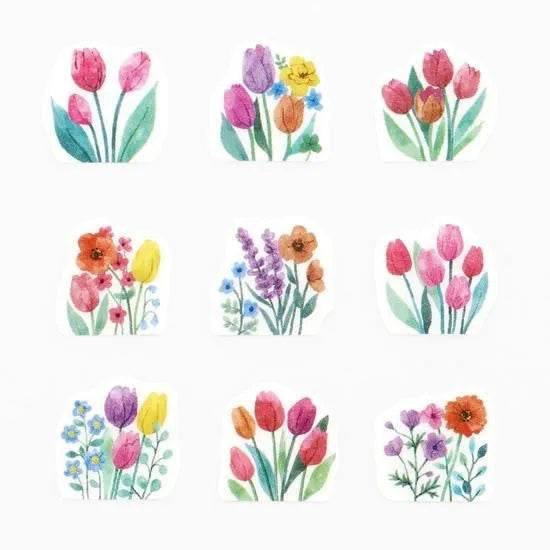 Bande Washi Tape Sticker Roll - Tulip Field