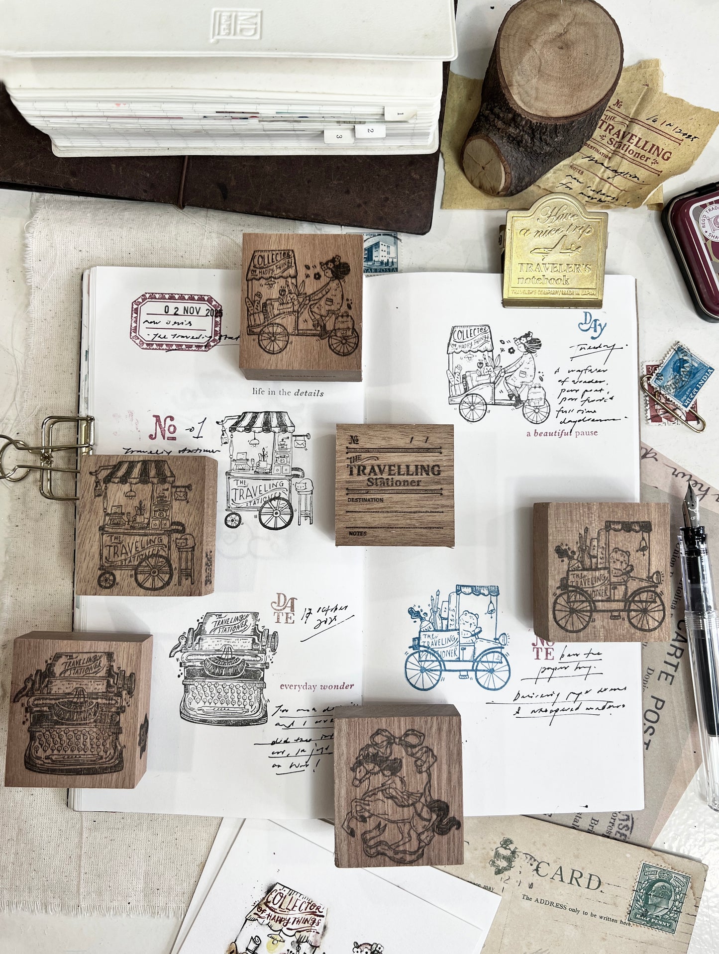 Black Milk Project "Traveling Stationer" Series Rubber Stamp - Label