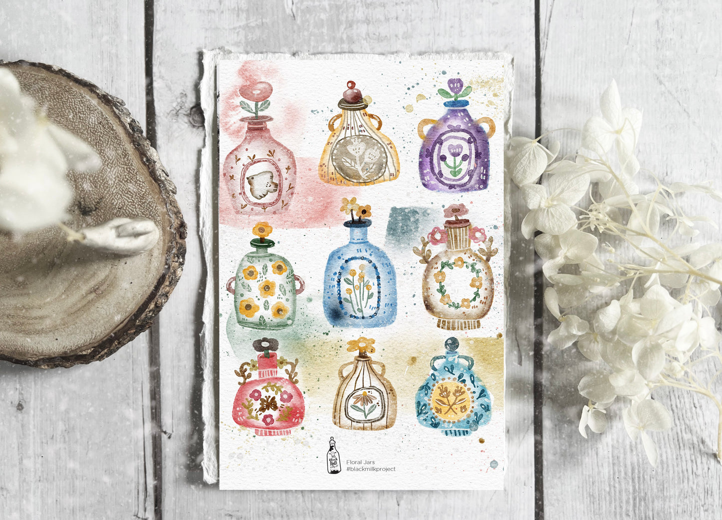 Black Milk Project Flower Jars Sticker