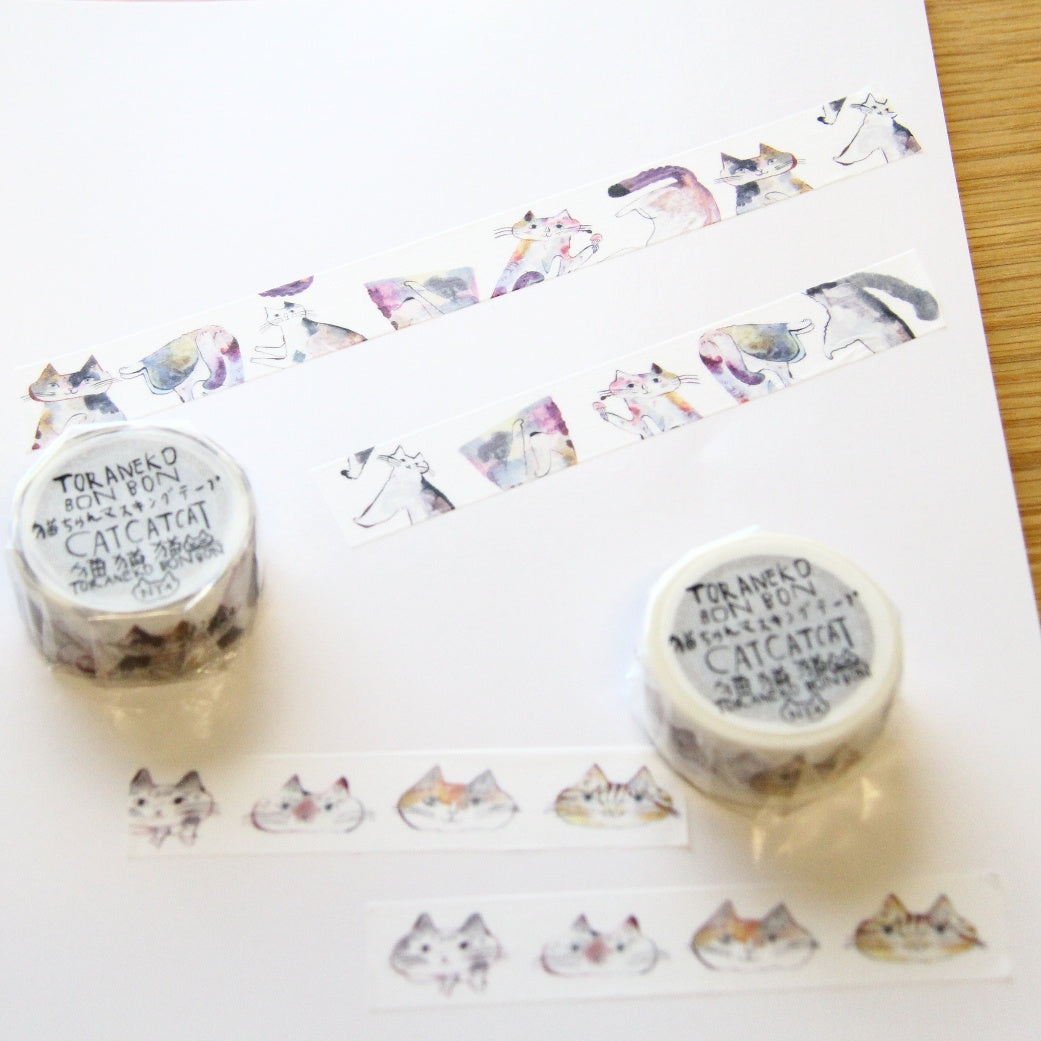 Classiky x Toraneko Bonbon Washi Tape - Cat Cat Cat A