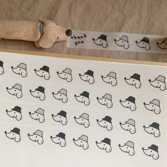 Ginny Lambkin Washi Tape - Thank you Dachshund, 15mm