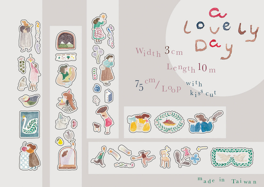 Ivy Snow A Lovely Day Kiss-cut PET Tape