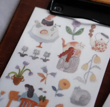 Ivy Snow Print-On Sticker - Indigo