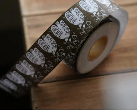 Ivy Snow Label Sticker - Umber