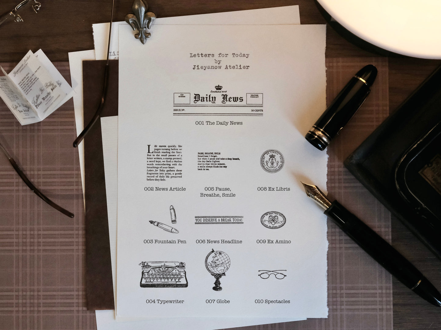 Jieyanow Atelier Rubber Stamp - Letters For Today, 10 designs