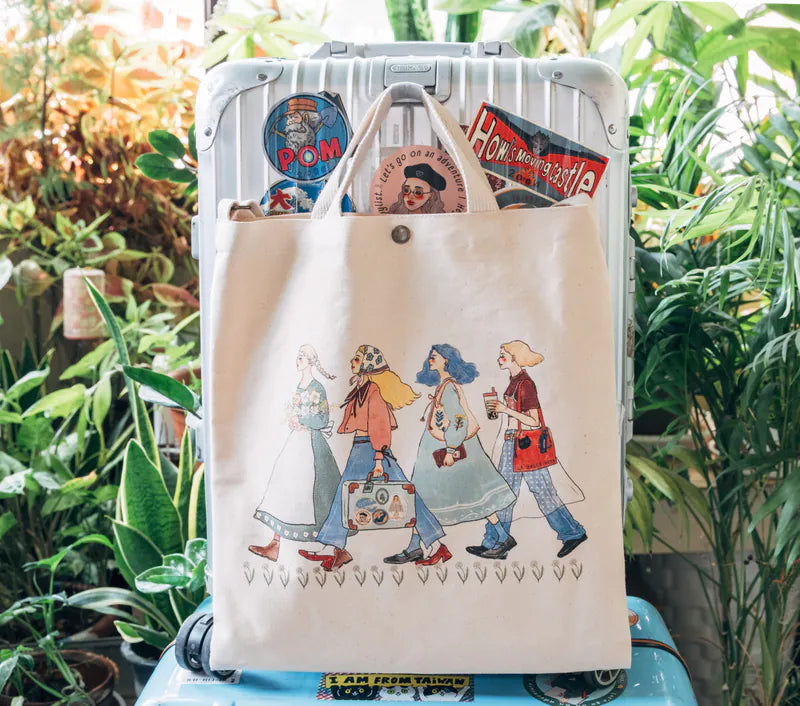 La Dolce Vita Two Ways Tote Bag - Let’s Walk Forward Happily, Together