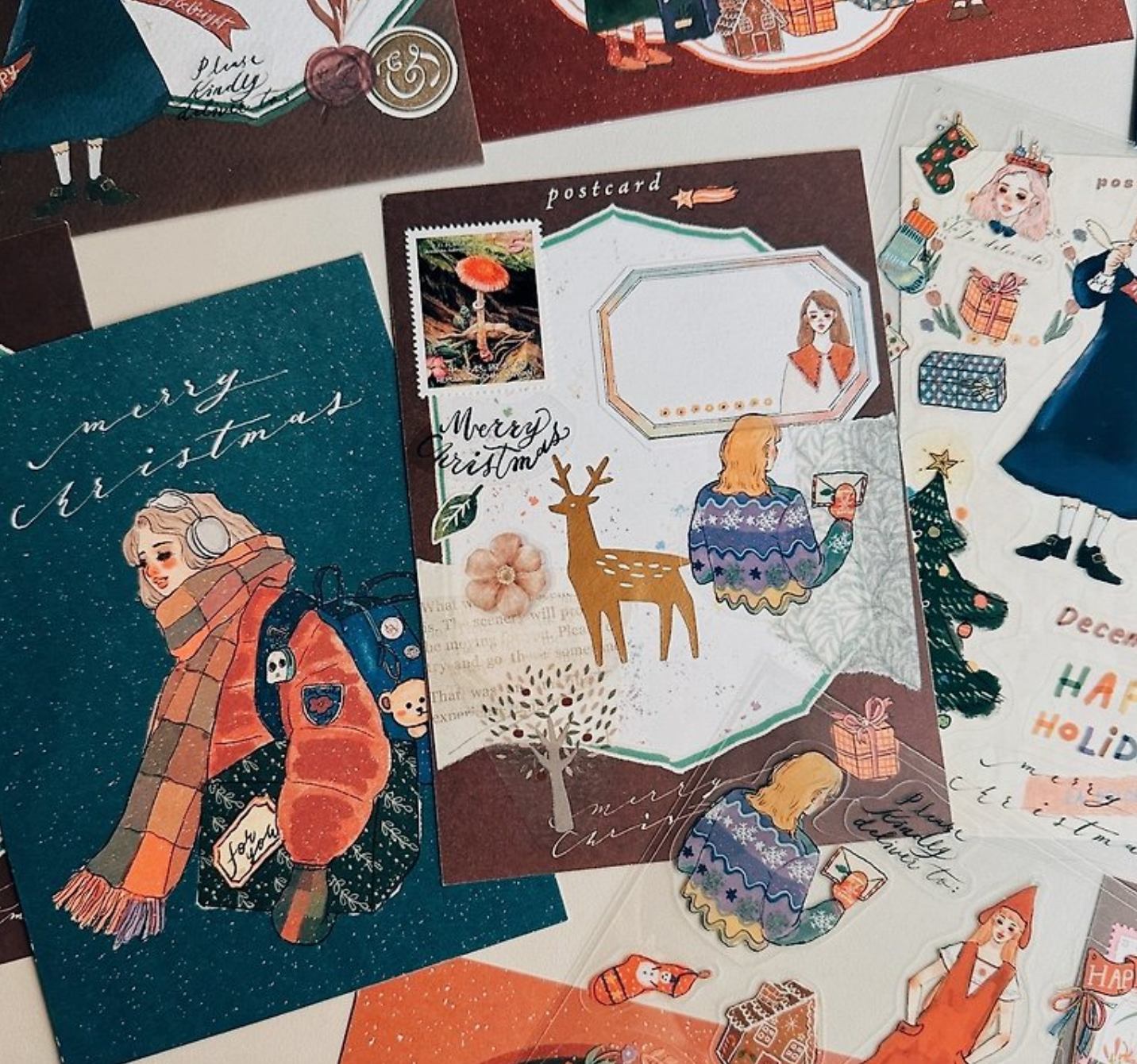 La Dolce Vita Post Card - X'mas Morning Girl