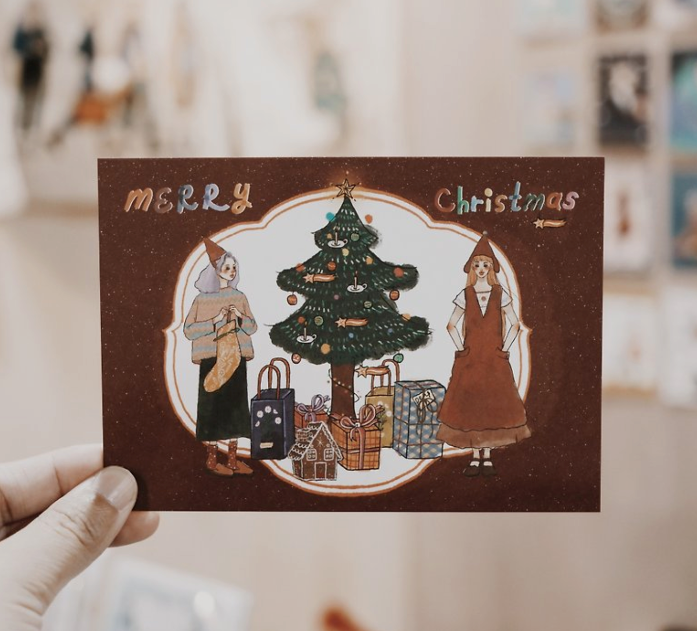 La Dolce Vita Post Card - Decorating X'mas Tree