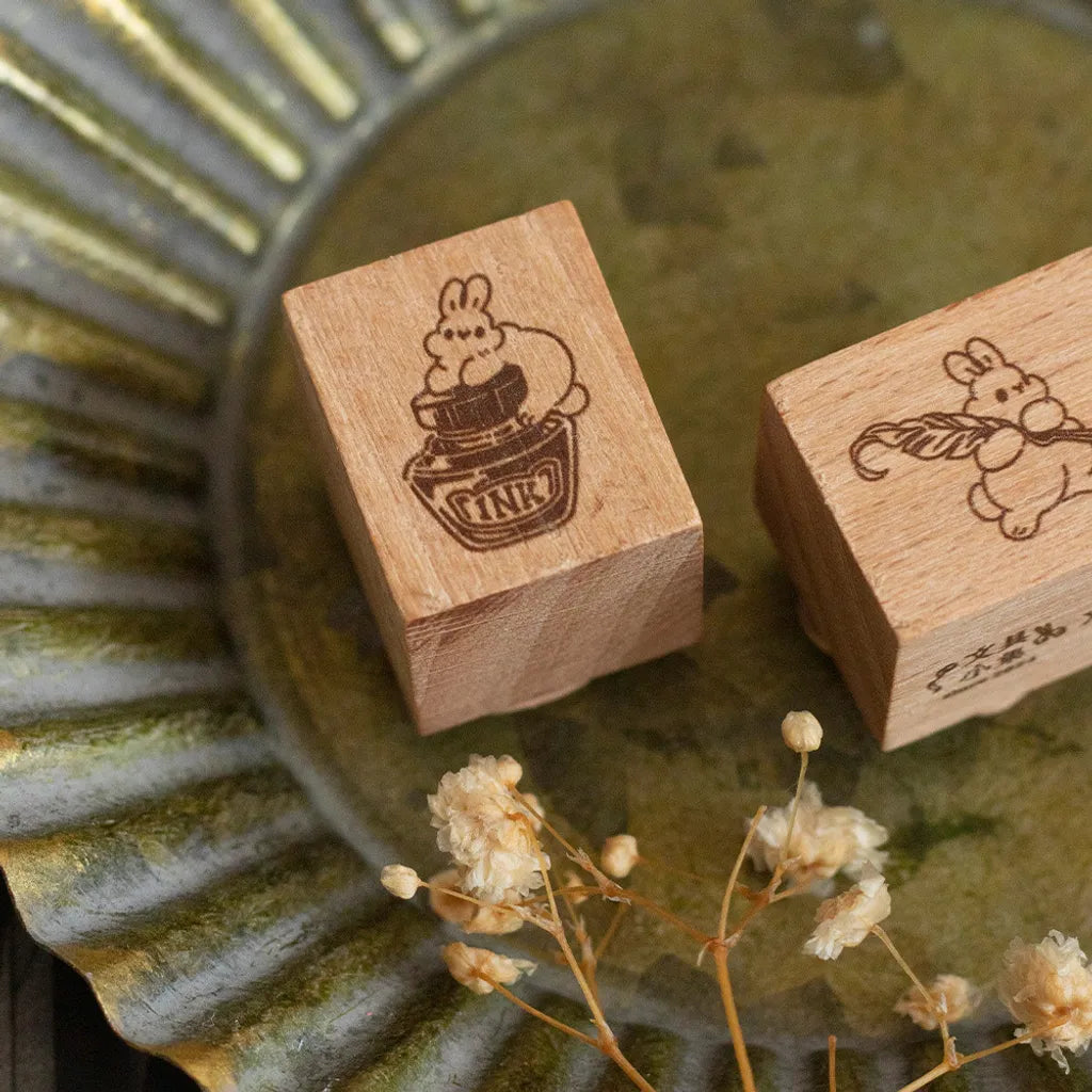 Loidesign x Pei Pei Collab Rubber Stamp - Bunny with Ink Bottle
