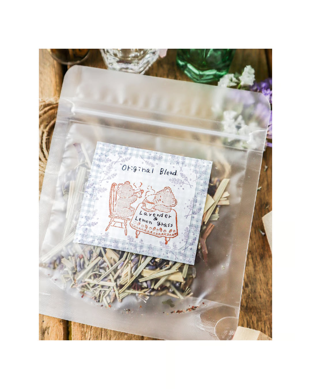 meriBun Rubber Stamp - Little Bear Nap and Little Bear with Tea Cup