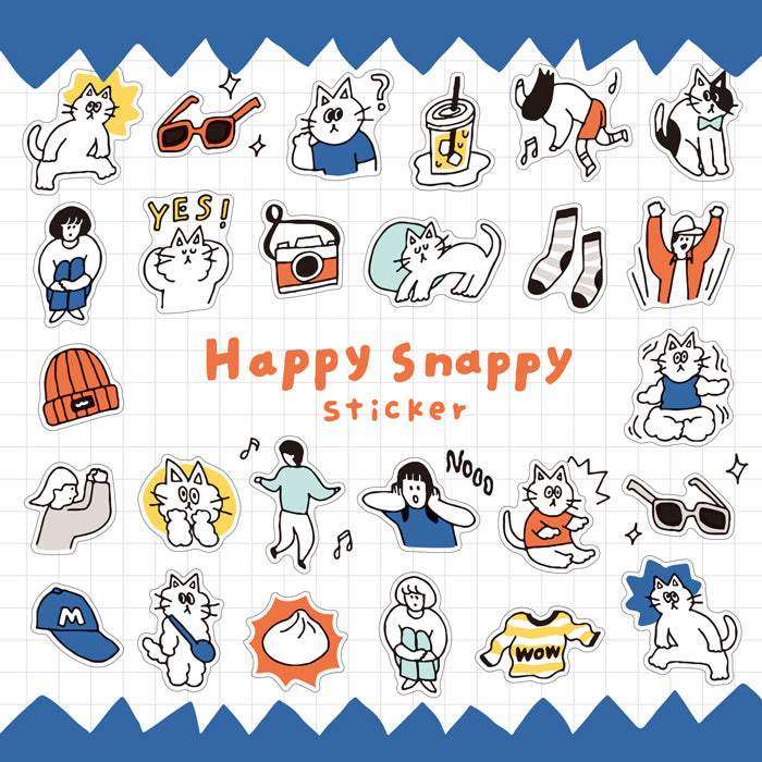 Mind Wave Happy Snappy Sticker - Blue