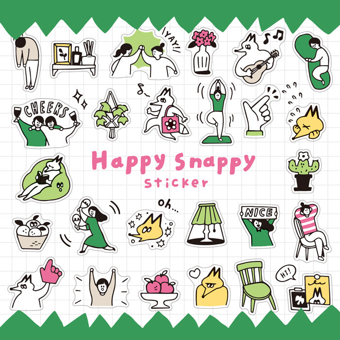 Mind Wave Happy Snappy Sticker - Green
