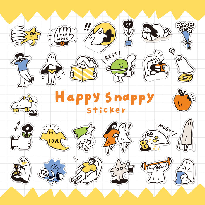 Mind Wave Happy Snappy Sticker - Yellow