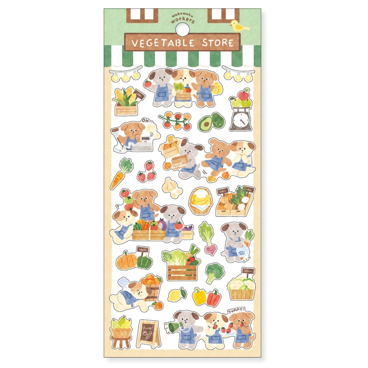 Mind Wave Waku Waku Worker Sticker - Vegetable Store