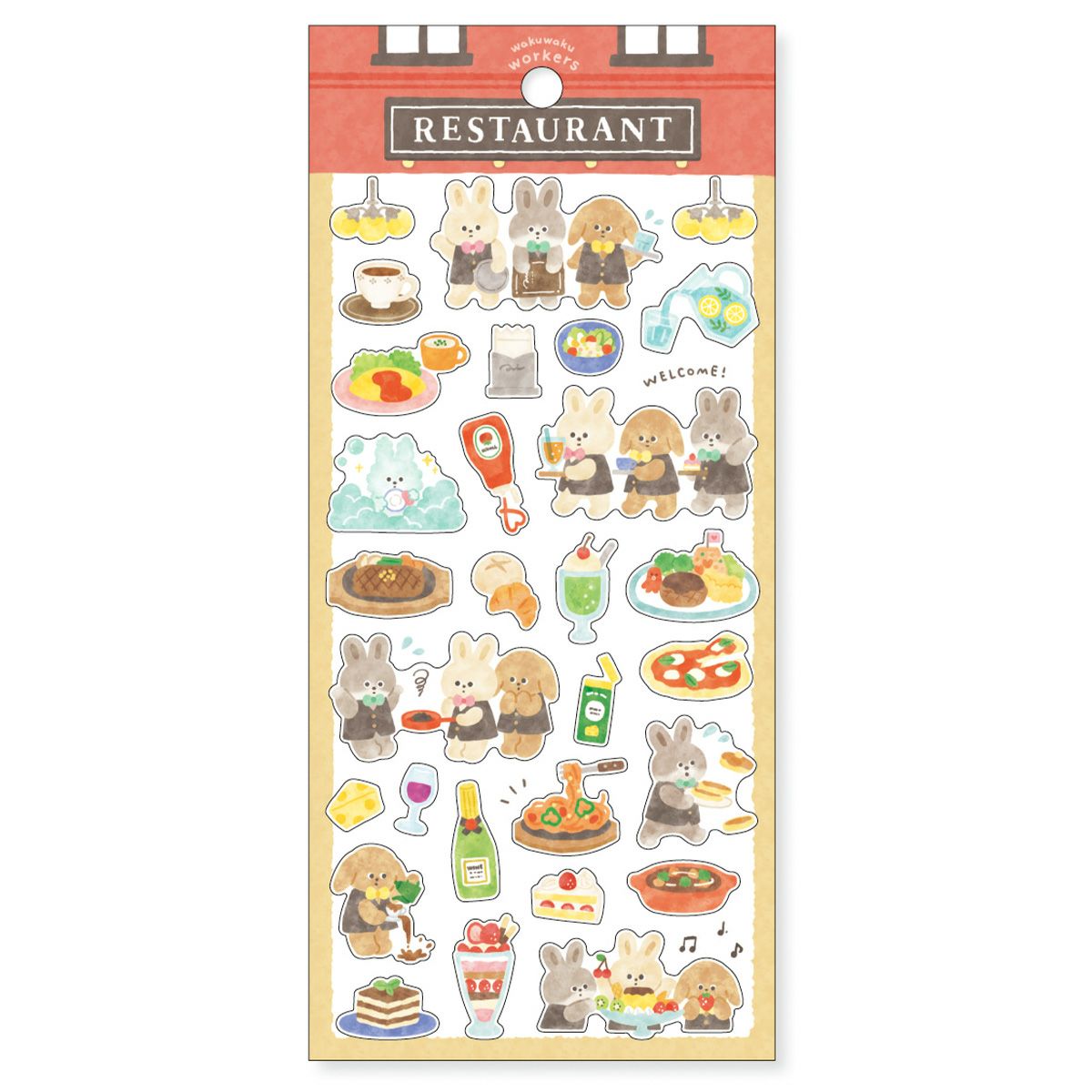 Mind Wave Waku Waku Worker Sticker - Restaurant