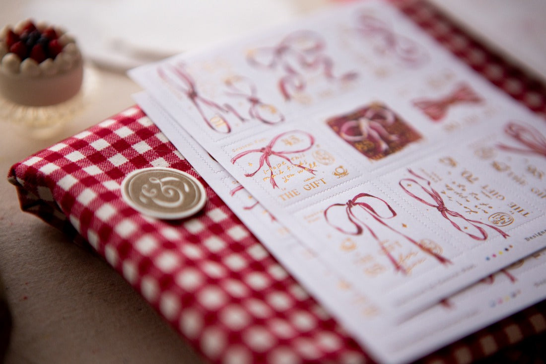 OURS Ribbon Bow Stamp-style Sticker