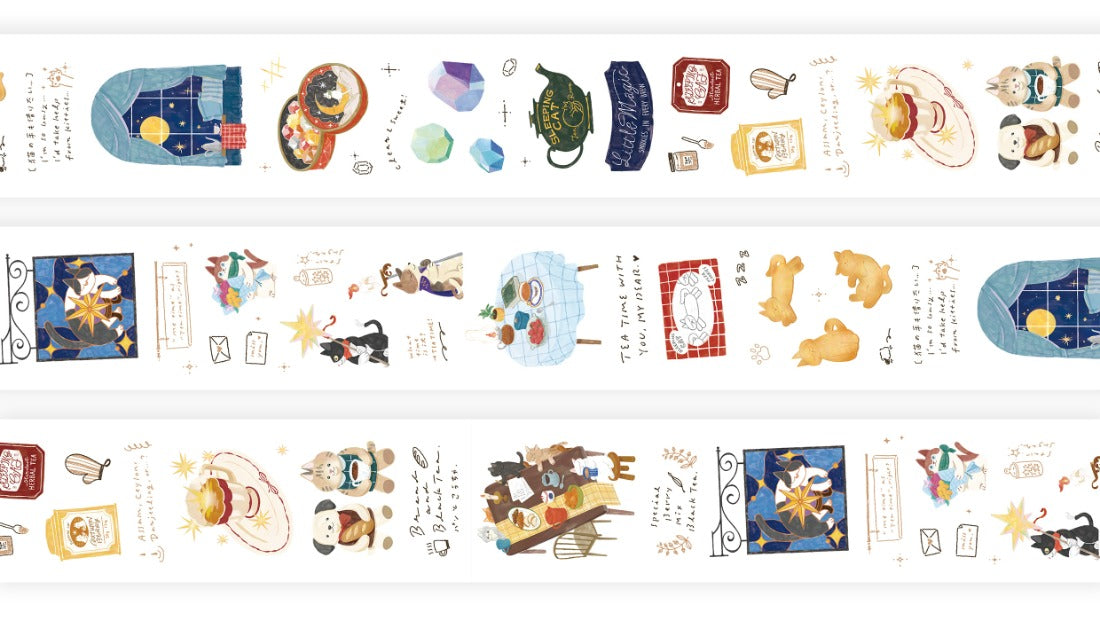 OURS Tea Room Sleeping Cat Kiss-cut PET Tape