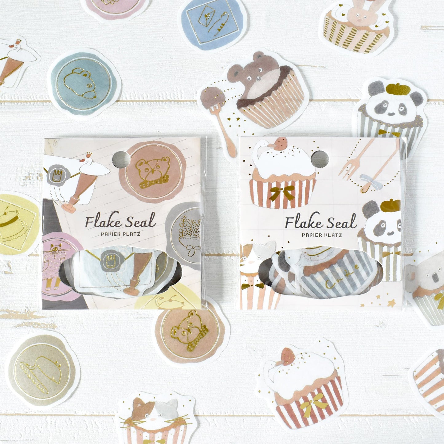 Papier Platz x Tobimatsu Shoichiro Gold Foil Sticker Packet, 2 designs