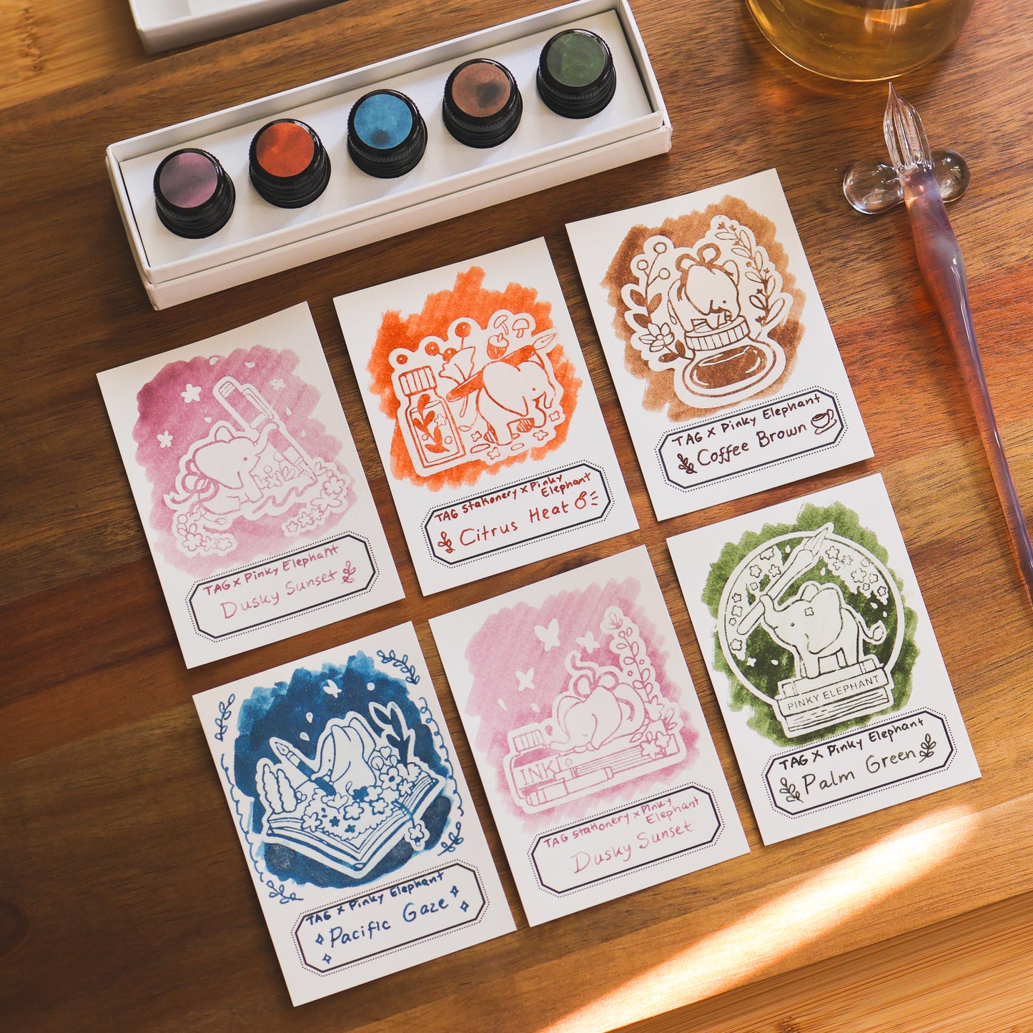 Pinky Elephant x Thousand Skies Ink Card Set