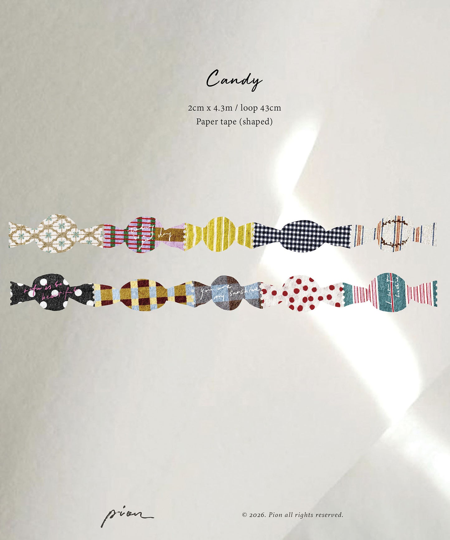 Pion Die-cut Washi Tape - Candy