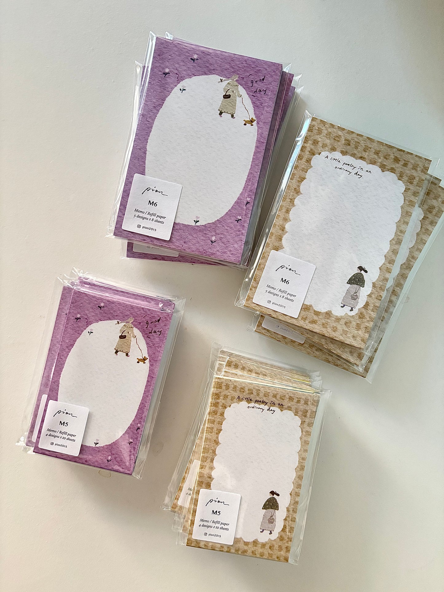 Pion Mini 5 Size Memo Paper, 2 designs