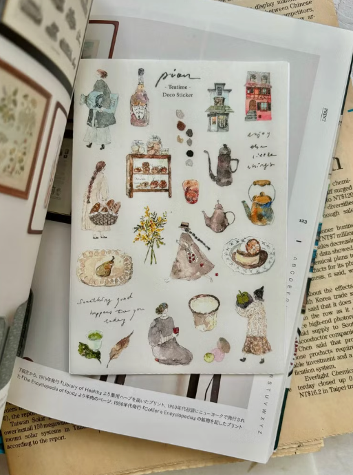 Pion Kiss-cut Paper Sticker - mini girl collection - 4 designs