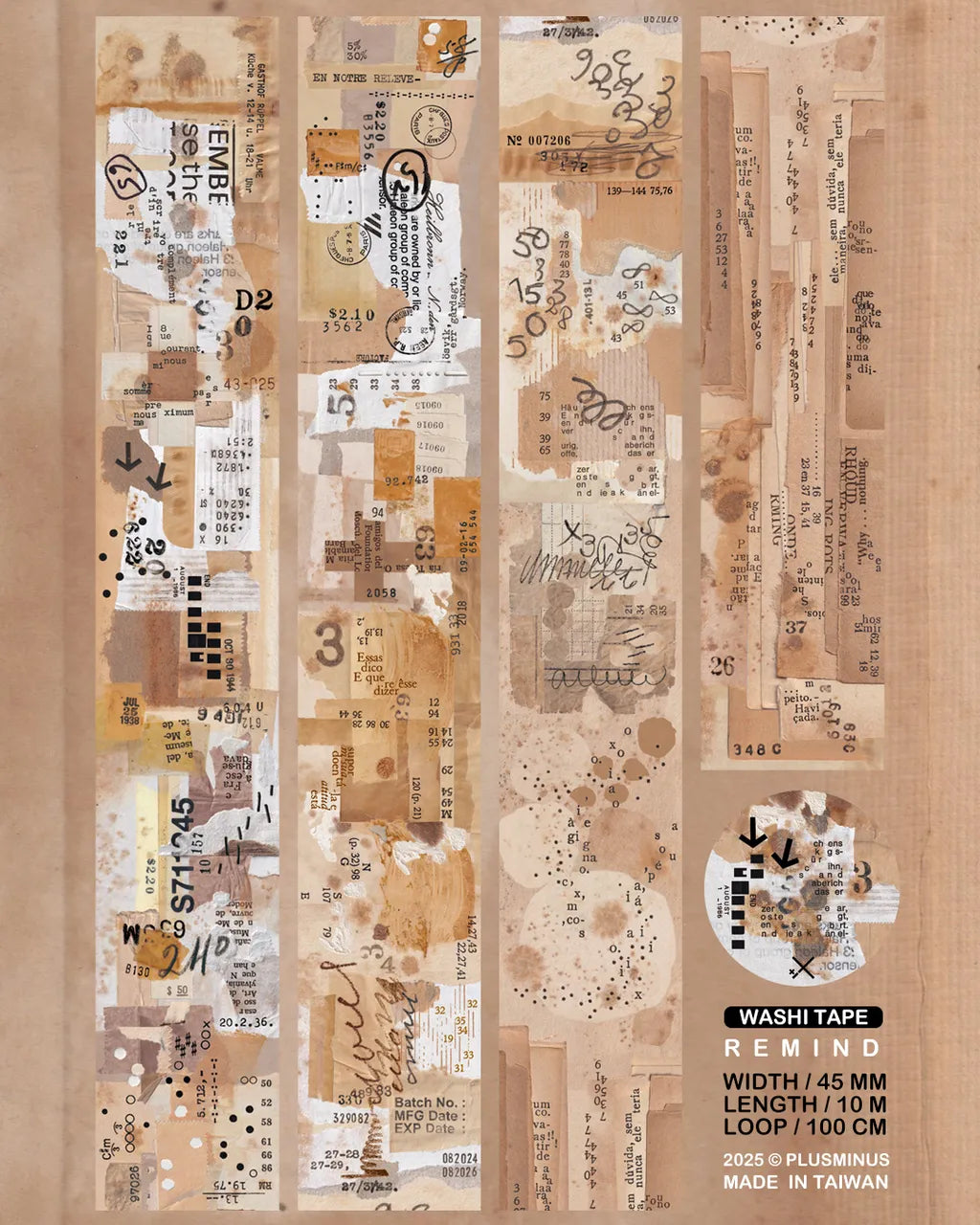 PLUS MINUS Remind Washi Tape