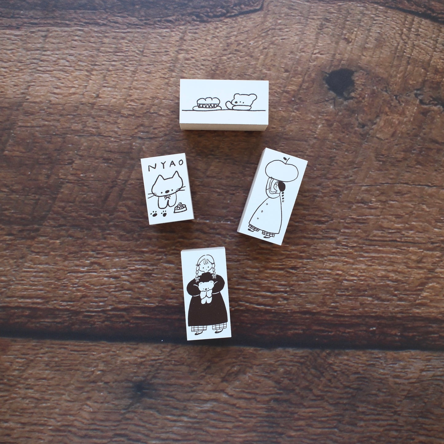 ranmyu Rubber Stamp - Kitten and Cat Food