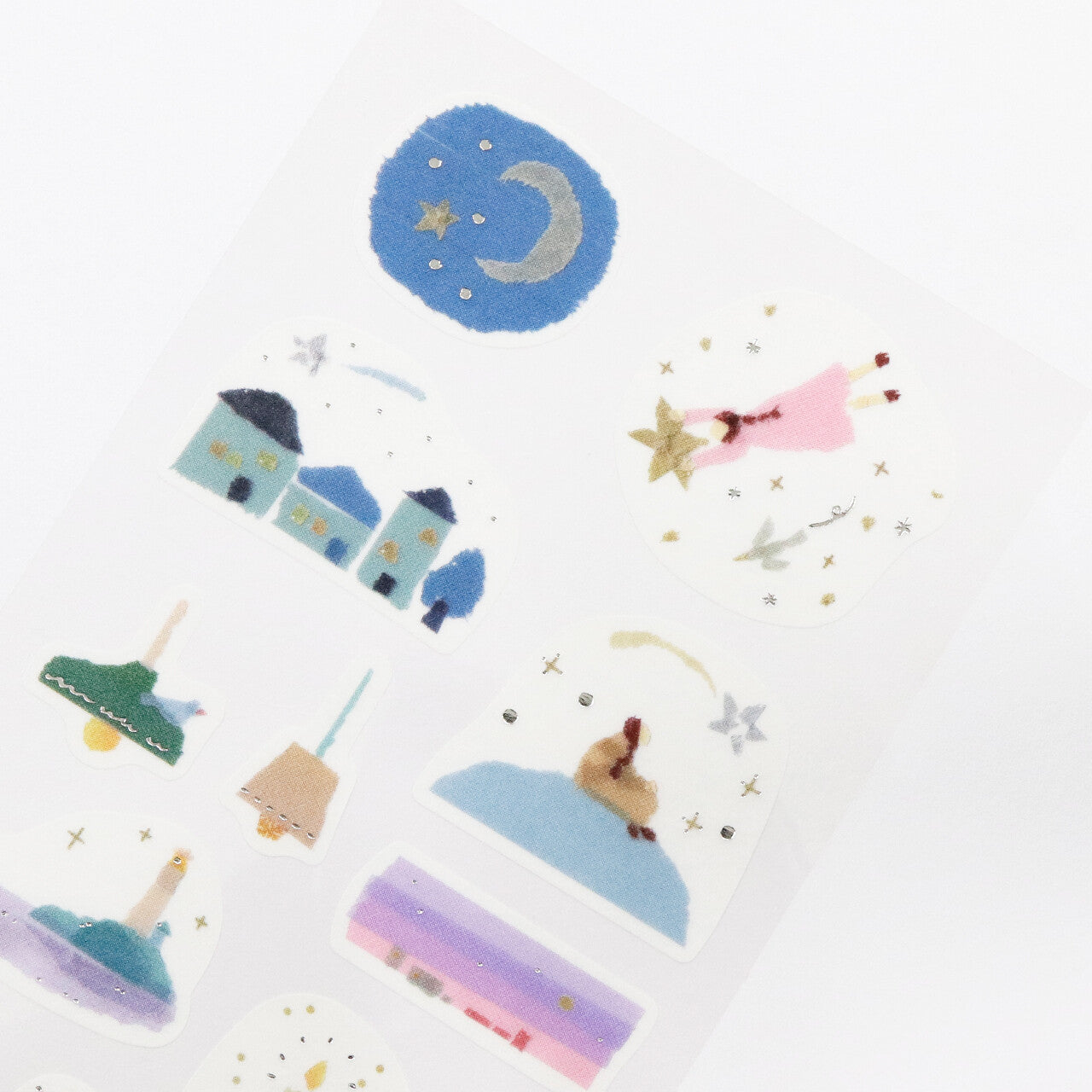 Saien x Miki Tamura Washi Art Silver Foil Sticker Sheet - Akari (Lights)