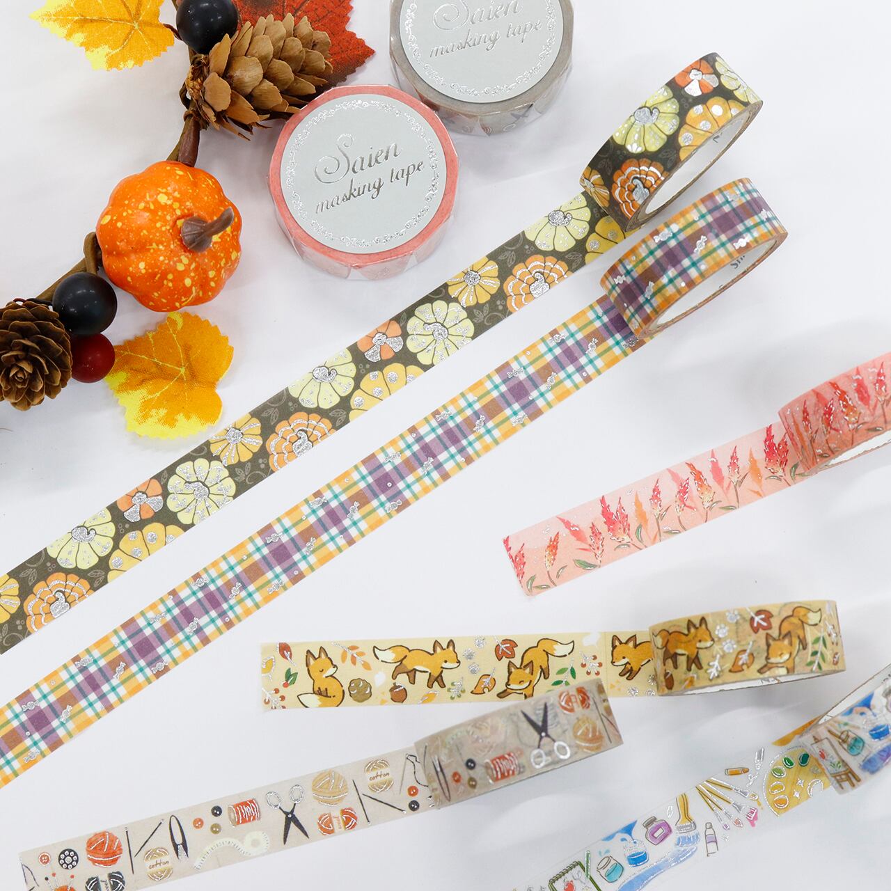 Saien Sewing Silver Foil Washi Tape