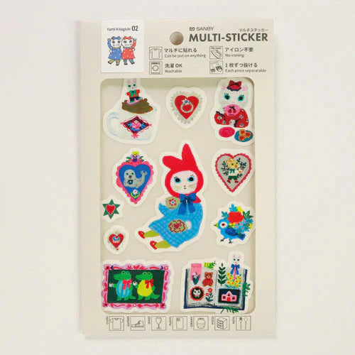 Sanby x Yumi Kitagishi Multi-Sticker, 2 designs