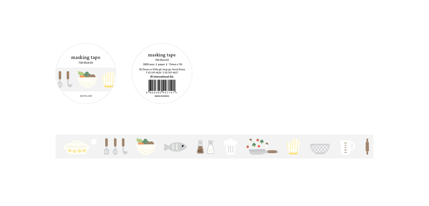 Suatelier Washi Tape - No. 706. Illust. 03