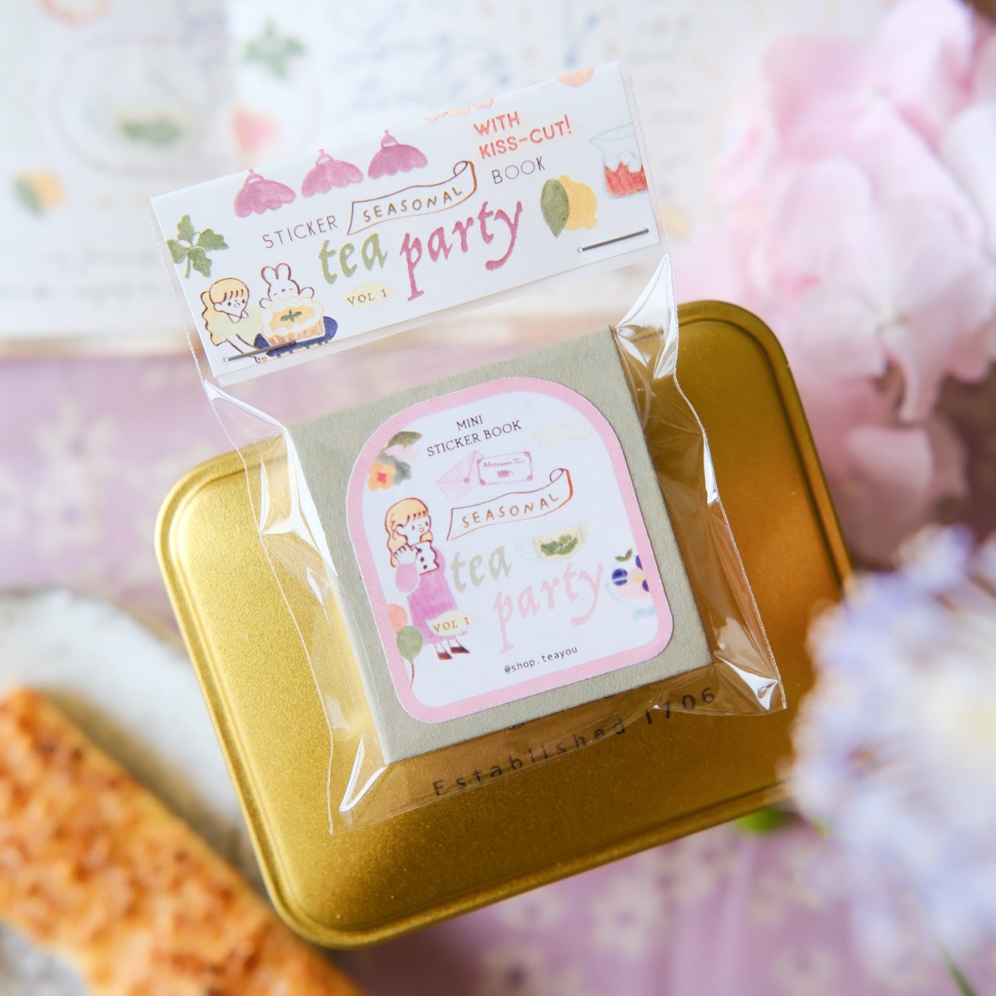 Teayou Kiss-cut Washi Tape Mini Booklet - Seasonal Tea Party Vol.1