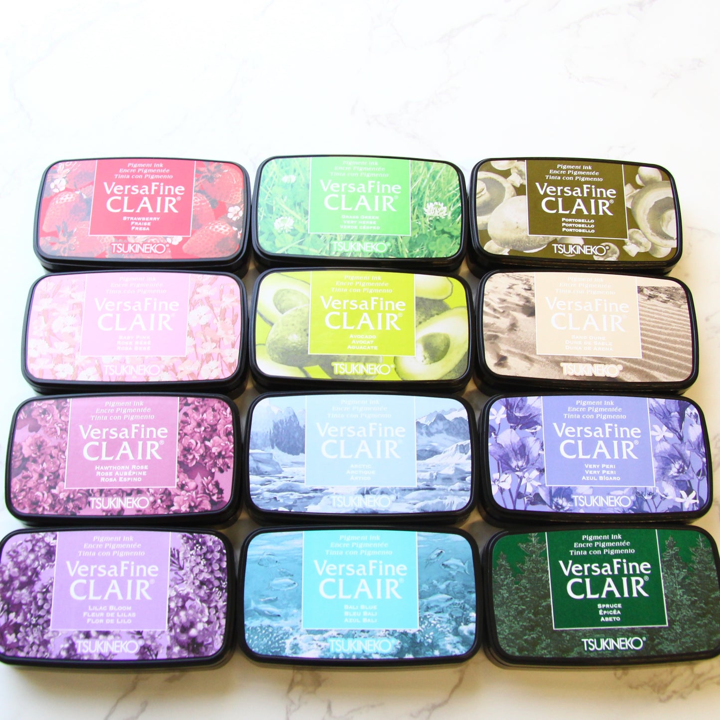 Tsukineko VersaFine Clair Ink Pad Collection, 12 colors