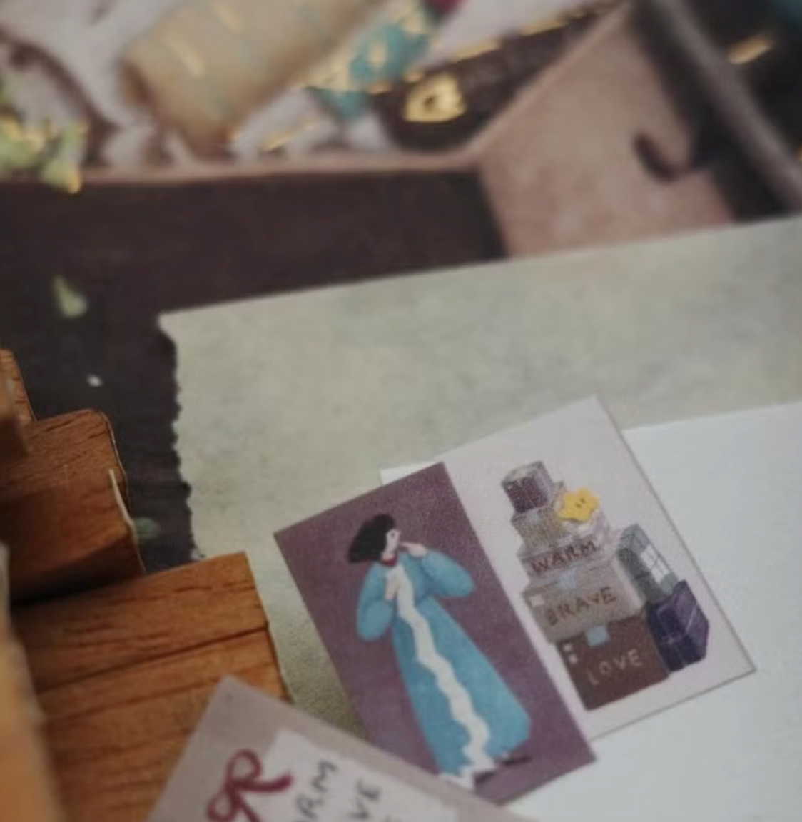 Yamadoro Label Sticker - Warm, Brave, Love