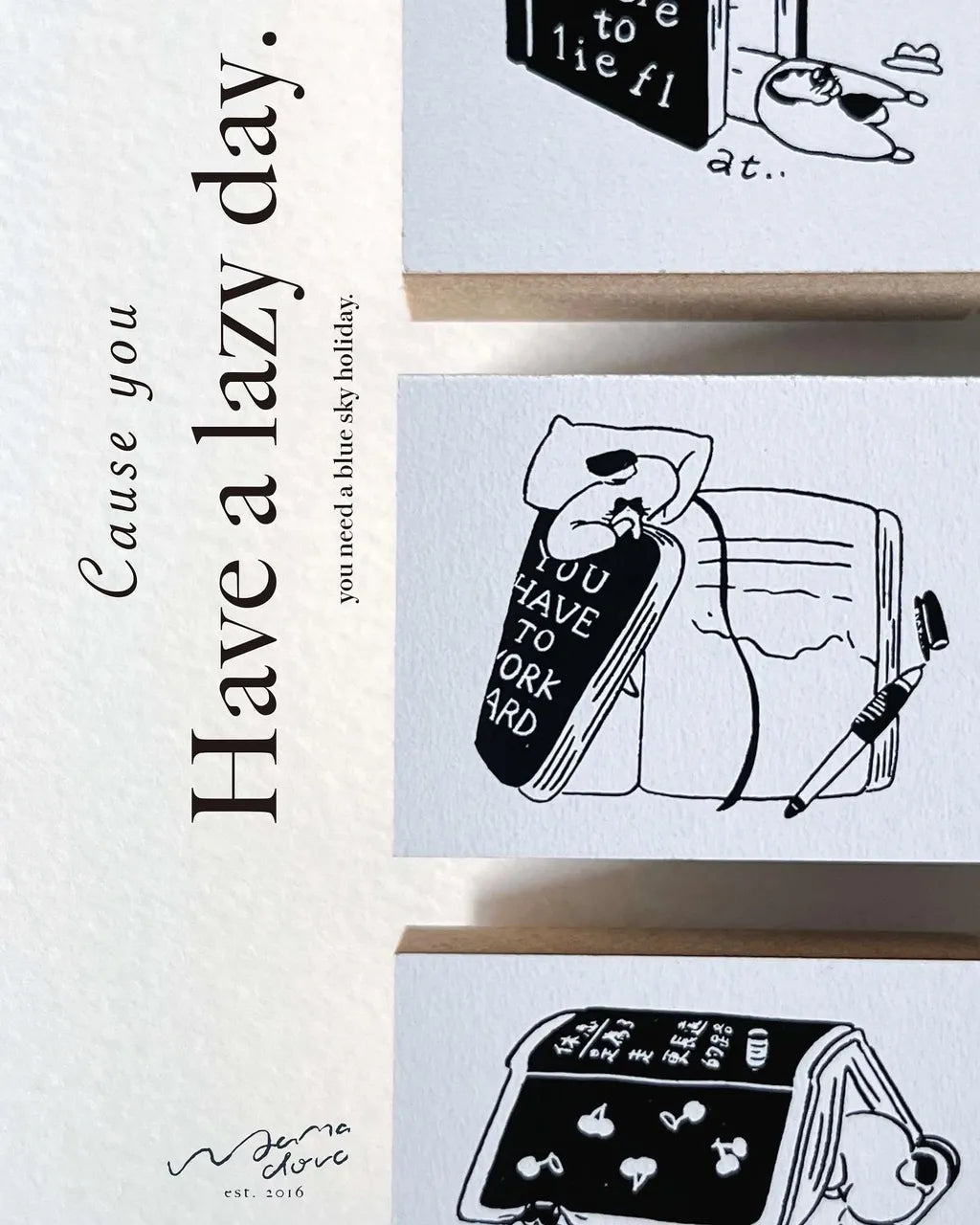 Yamadoro Rubber Stamp Set - Have A Lazy Day