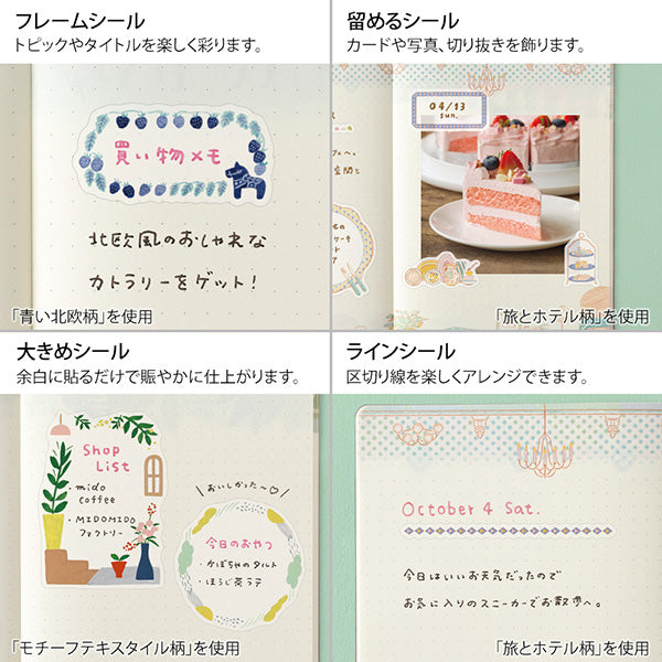 Midori Yuru Log Removable Stickers - Travel and Hotel, 2 pcs