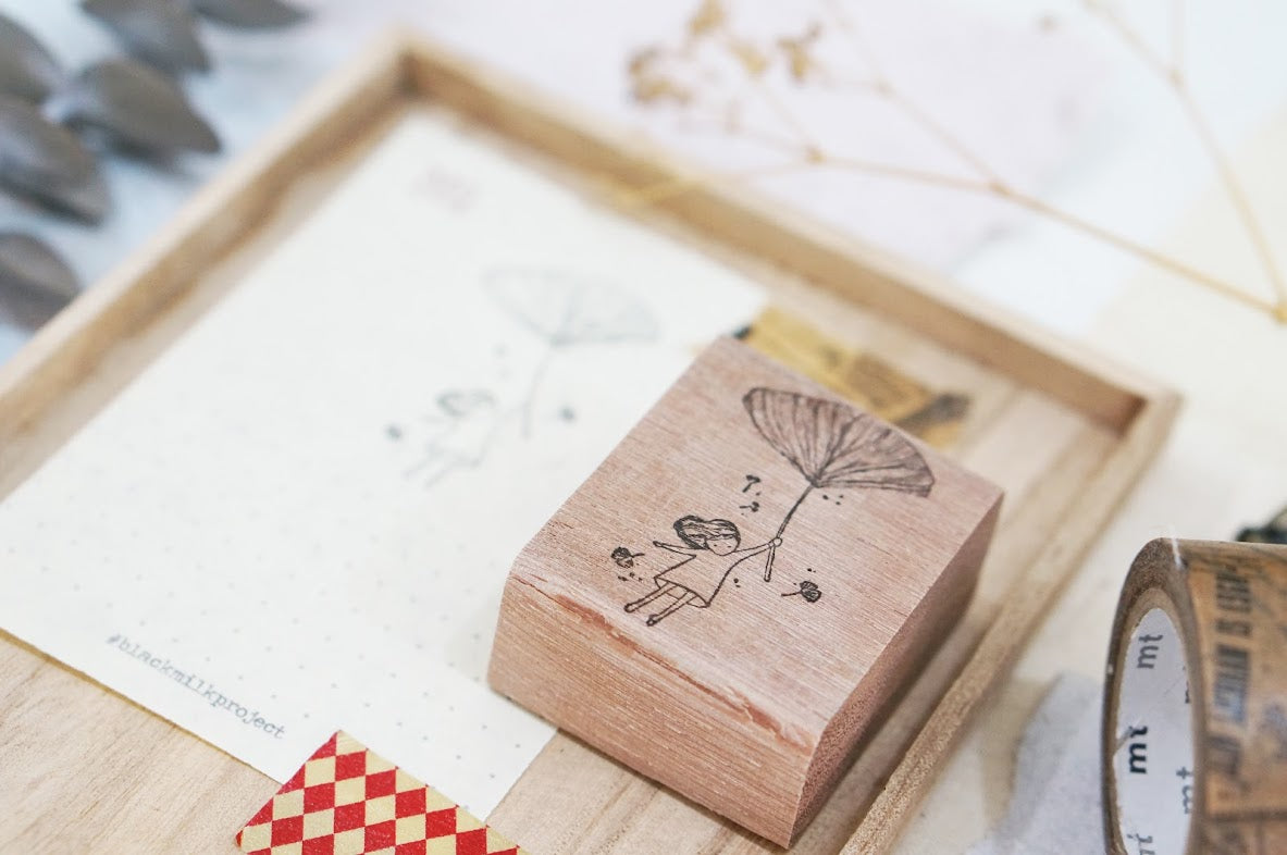 Black Milk Project Rubber Stamp - Gingko Girl